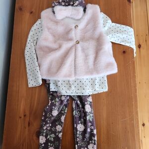 NWT 18m Pink and White Polka Dot Matching Set